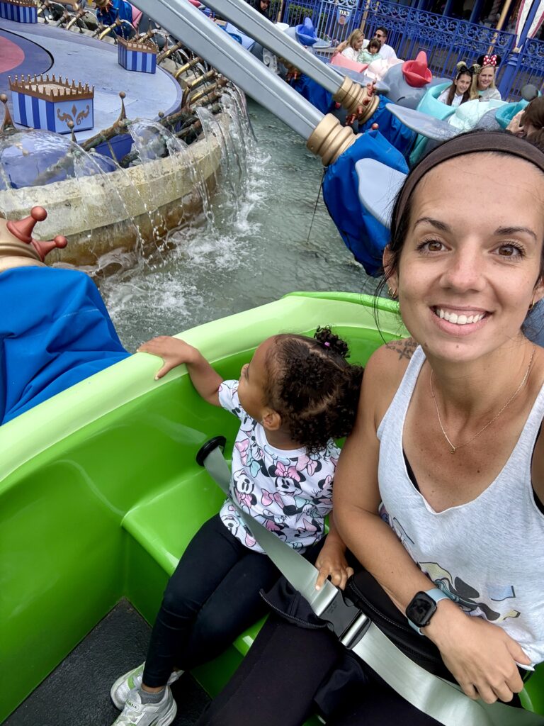 dumbo ride one twin and mom on a ride
