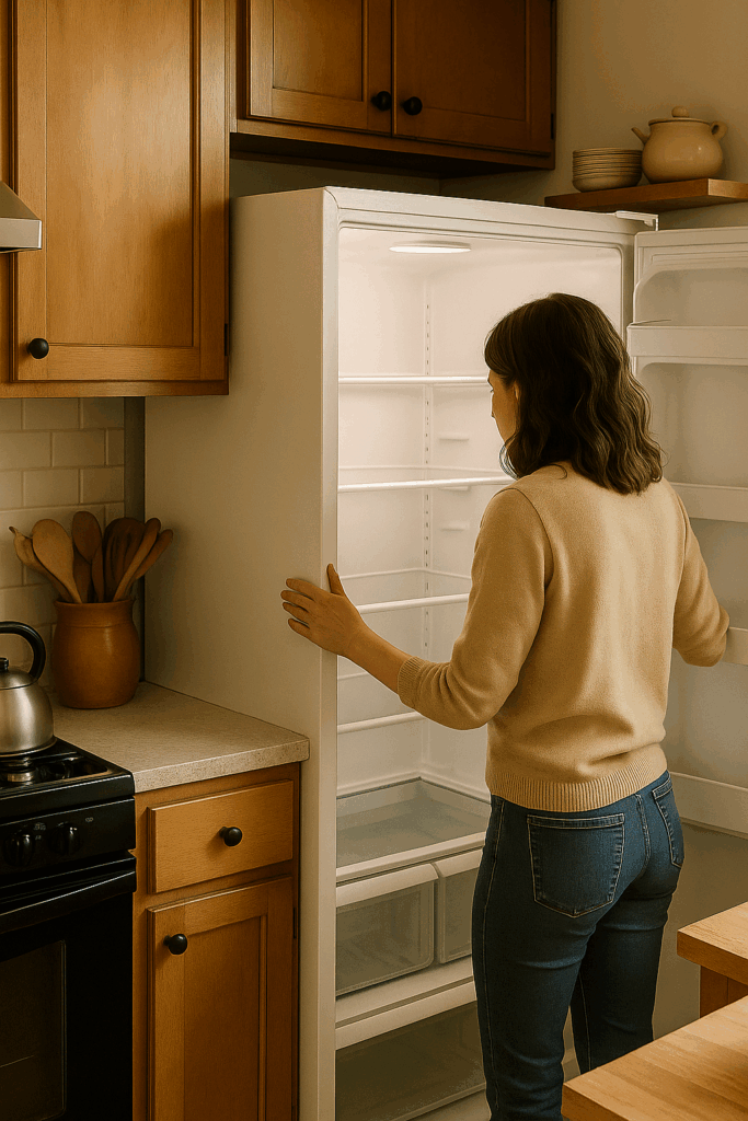 20250816_1714_Woman Opening Fridge_remix_01k2tny4kkfsesjdj66egpa1s1
