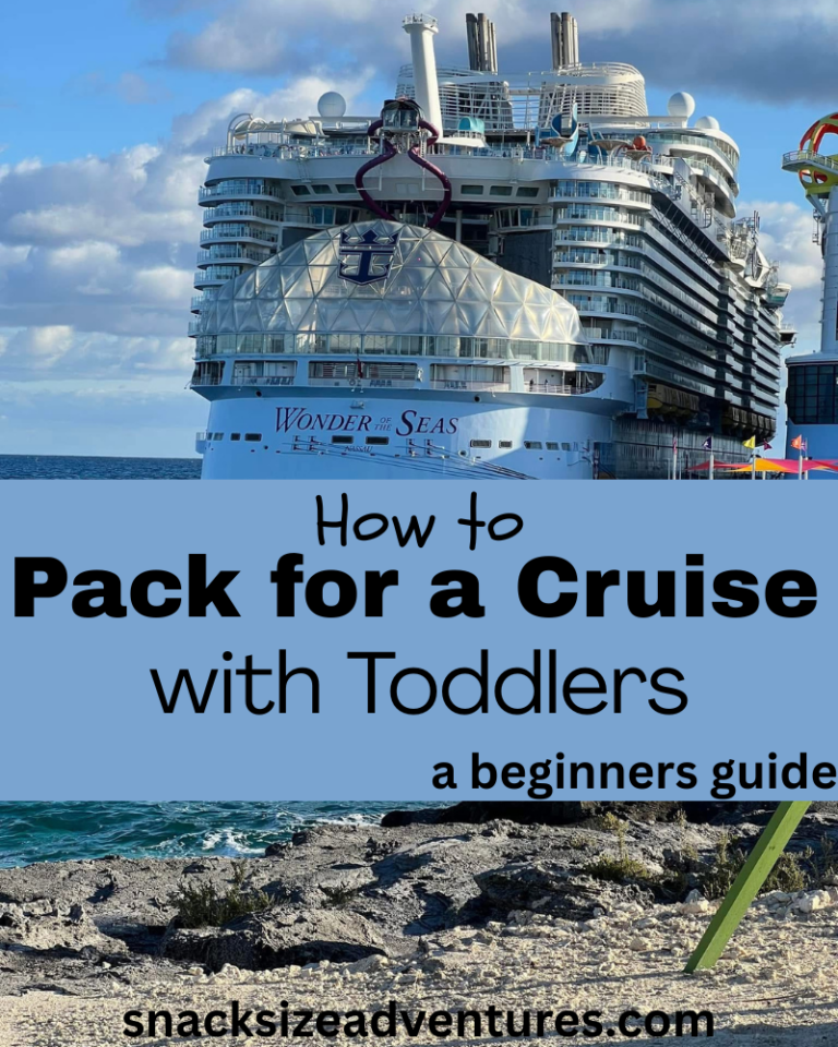 cruise ship with the text "how to pack for a cruise with toddlers"