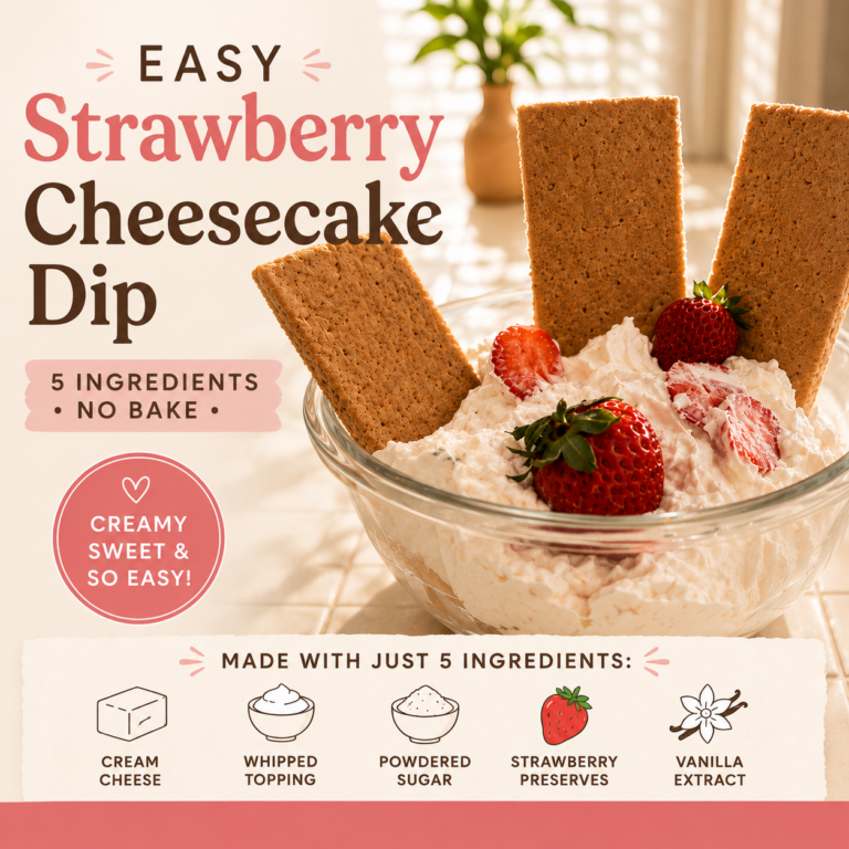 Easy Strawberry Cheesecake Dip (5 Ingredients & No Bake)